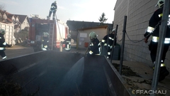 Bild: Brand des Grünschnittcontainer beim Bauhof