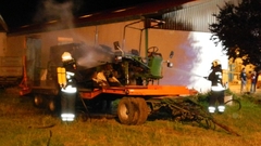 Bild: Brand einer Erntemaschine