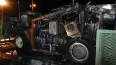 Bild: Brand einer Erntemaschine