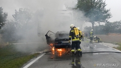 Bild: Frontalunfall PKW gegen LKW - L2079