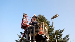 Bild: Feuerwehr-Tannenbaum, erstrahlt im neuen Glanz