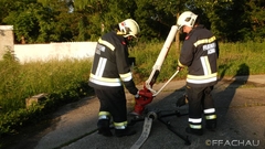 Bild: Löschübung mit Atemschutz