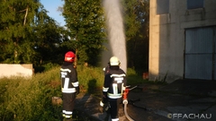 Bild: Löschübung mit Atemschutz